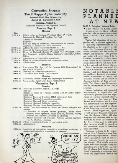 Notable Conclave Planned By Pi Kappa Alpha's At New Orleans